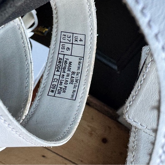 Dr. Martens CLARISSA II White Leather Sandals with Black Sole - Picture 7 of 7